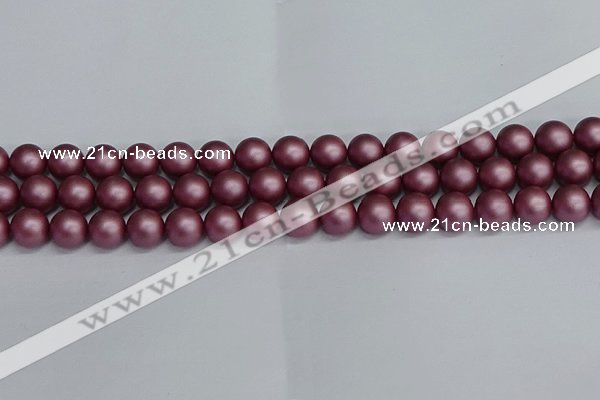 CSB1642 15.5 inches 8mm round matte shell pearl beads wholesale