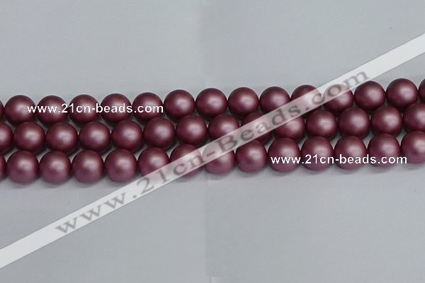 CSB1644 15.5 inches 12mm round matte shell pearl beads wholesale