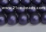 CSB1653 15.5 inches 10mm round matte shell pearl beads wholesale