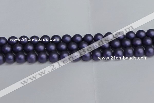 CSB1654 15.5 inches 12mm round matte shell pearl beads wholesale