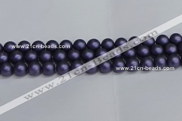 CSB1655 15.5 inches 14mm round matte shell pearl beads wholesale