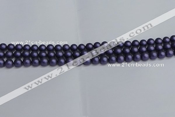 CSB1660 15.5 inches 4mm round matte shell pearl beads wholesale