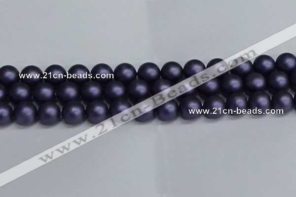 CSB1665 15.5 inches 14mm round matte shell pearl beads wholesale
