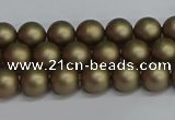 CSB1670 15.5 inches 4mm round matte shell pearl beads wholesale