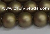 CSB1675 15.5 inches 14mm round matte shell pearl beads wholesale