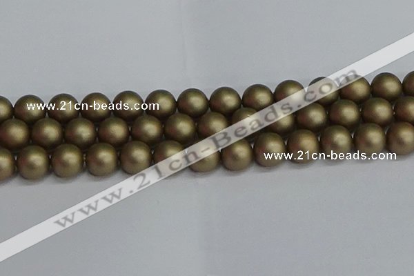 CSB1675 15.5 inches 14mm round matte shell pearl beads wholesale