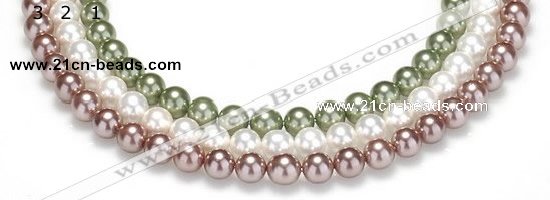 CSB17 16 inches 8mm round shell pearl beads Wholesale