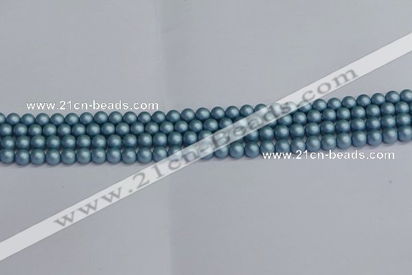 CSB1710 15.5 inches 4mm round matte shell pearl beads wholesale