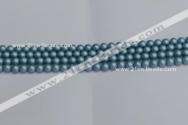 CSB1711 15.5 inches 6mm round matte shell pearl beads wholesale