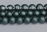 CSB1720 15.5 inches 4mm round matte shell pearl beads wholesale