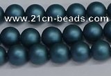 CSB1730 15.5 inches 4mm round matte shell pearl beads wholesale