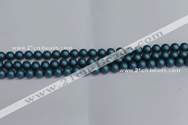 CSB1730 15.5 inches 4mm round matte shell pearl beads wholesale