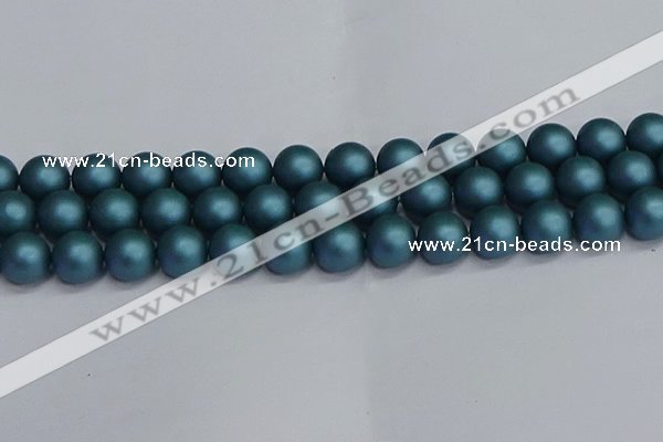 CSB1735 15.5 inches 14mm round matte shell pearl beads wholesale