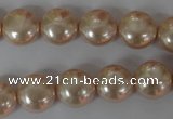 CSB180 15.5 inches 12mm flat round shell pearl beads wholesale