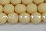 CSB1802 15.5 inches 8mm faceetd round matte shell pearl beads