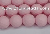 CSB1842 15.5 inches 8mm faceetd round matte shell pearl beads
