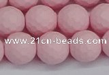 CSB1844 15.5 inches 12mm faceetd round matte shell pearl beads