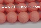 CSB1853 15.5 inches 10mm faceetd round matte shell pearl beads