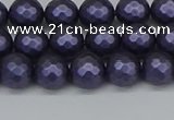 CSB1891 15.5 inches 6mm faceted round matte shell pearl beads