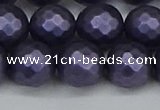 CSB1894 15.5 inches 12mm faceted round matte shell pearl beads