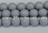 CSB1931 15.5 inches 6mm faceted round matte shell pearl beads