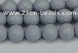 CSB1932 15.5 inches 8mm faceted round matte shell pearl beads