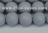 CSB1935 15.5 inches 14mm faceted round matte shell pearl beads