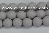 CSB1941 15.5 inches 6mm faceted round matte shell pearl beads