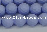 CSB1962 15.5 inches 8mm faceted round matte shell pearl beads