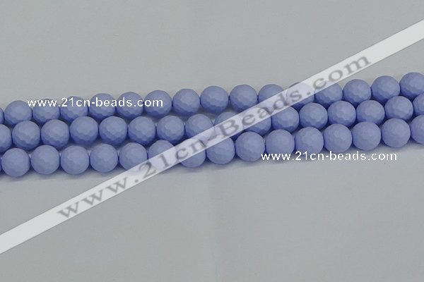 CSB1962 15.5 inches 8mm faceted round matte shell pearl beads