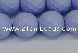 CSB1965 15.5 inches 14mm faceted round matte shell pearl beads