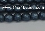 CSB1971 15.5 inches 6mm faceted round matte shell pearl beads