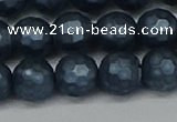 CSB1974 15.5 inches 12mm faceted round matte shell pearl beads