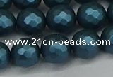 CSB1983 15.5 inches 10mm faceted round matte shell pearl beads