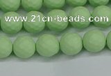 CSB1991 15.5 inches 6mm faceted round matte shell pearl beads