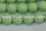 CSB1992 15.5 inches 8mm faceted round matte shell pearl beads