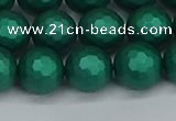 CSB2003 15.5 inches 10mm faceted round matte shell pearl beads