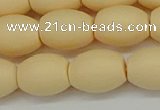 CSB2100 15.5 inches 10*14mm rice matte shell pearl beads