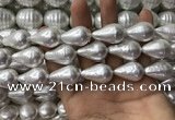 CSB2127 15.5 inches 16*25mm teardrop shell pearl beads wholesale