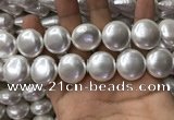 CSB2130 15.5 inches 20mm flat round shell pearl beads wholesale