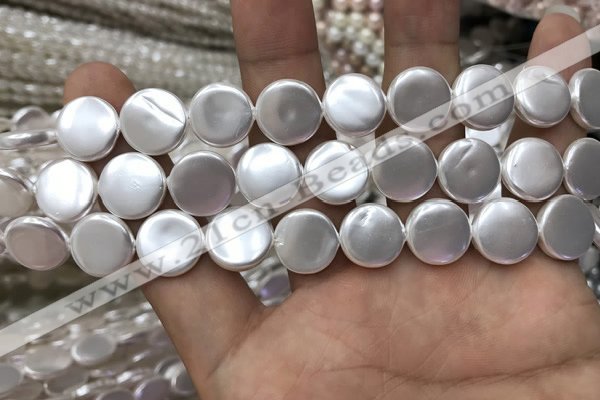 CSB2137 15.5 inches 12mm coin shell pearl beads wholesale