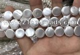 CSB2138 15.5 inches 14mm coin shell pearl beads wholesale