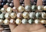 CSB2152 15.5 inches 16mm flat round mixed shell pearl beads