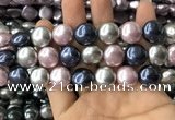 CSB2153 15.5 inches 16mm flat round mixed shell pearl beads