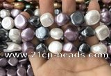 CSB2157 15.5 inches 14*14mm - 15*15mm baroque mixed shell pearl beads