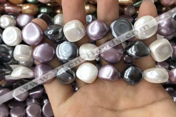 CSB2157 15.5 inches 14*14mm - 15*15mm baroque mixed shell pearl beads