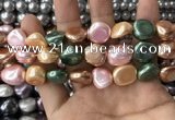 CSB2158 15.5 inches 14*14mm - 15*15mm baroque mixed shell pearl beads