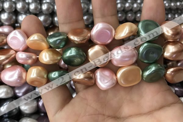 CSB2158 15.5 inches 14*14mm - 15*15mm baroque mixed shell pearl beads