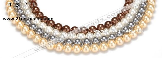 CSB22 16 inches 8mm round shell pearl beads Wholesale