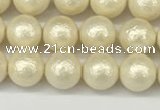 CSB2211 15.5 inches 6mm round wrinkled shell pearl beads wholesale